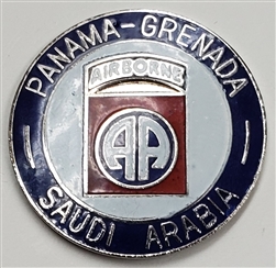 VIEW 82nd AB Div Panama-Grenada-Saudi Lapel Pin