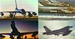 Color photos of Convair B-58 and TB-58 Hustler supersonic jet bombers, holder of numerous international speed and altitude records, both on the ground and in the air as part of the Strategic Air Command.