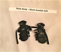 Shoes - 20" Male Black Sandals