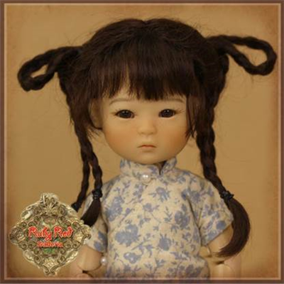 Wig - HD0040A  Ten Ping Brown Mohair Wig with Braids