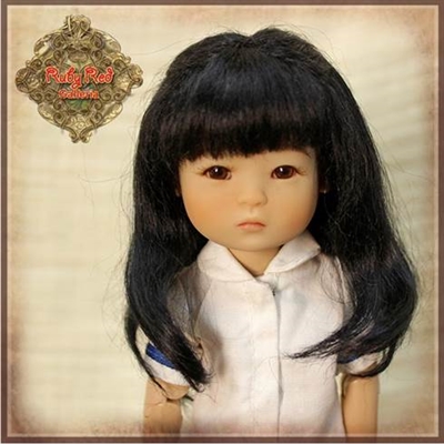 Wig - HD0045A  Ten Ping Black Mohair Wig with Braids