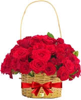 Basket of Red Roses