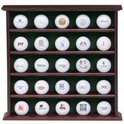 JEF World of Golf 25 Ball Rosewood Collector's Cabinet