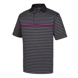FootJoy Men's Golf Shirt - Stretch, Blk/Char/Mullberry
