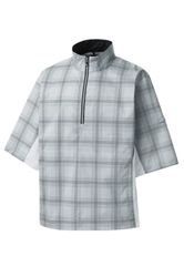Footjoy HydroLite Short Sleeve Rain Shirt, Grey Check/White