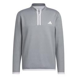 Adidas Men’s Microdot Quarter Zip, White/Grey