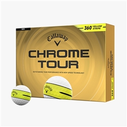 Callaway Chrome Tour Golf Balls - Yellow Stripe