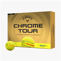 Callaway Chrome Tour Golf Balls - Yellow Triple Track