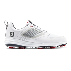FootJoy FJ Fury Spiked Golf Shoes, White/Red -Style #51100