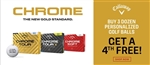 Callaway Chrome Golf Balls Promotion - BUY 3 GET 1 FREE with PERSONALIZATION