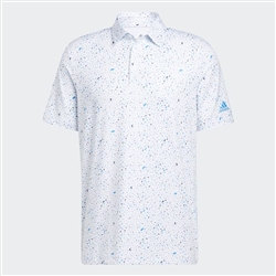 adidas Flag Print Polo Shirt, White/Blue