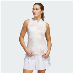 adidas Women's Tour Sleeveless Polo, Wonder Taupe