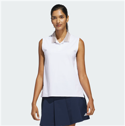 adidas Women's Twistknit Sleeveless Polo, White