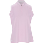 adidas Women's Zip Sleeveless Polo, Pink