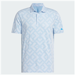 adidas Ultimate365 Jacquard Polo Shirt, Crystal Sky/Lucid Ray Blue