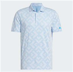 adidas Ultimate365 Jacquard Polo Shirt, Crystal Sky/Lucid Ray Blue