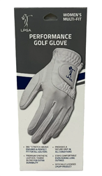 LPGA Performance Ladies Fit-All Golf Gloves, White - Left Hand (For Right Handed Golfers)