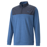 Puma Men's Cloudspun  Colourblock Quarter Zip, Navy/Blue