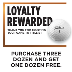 Titleist Pro V1/Pro V1x Loyalty Offer - BUY 3 GET 1 FREE