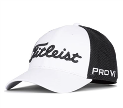 Titleist Tour Performance Adjustable Mesh Hat, White/Black