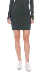 Swing Control Circles Vented Jacquard Skort, Olive Green Circles