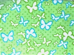 GREEN BLUE BUTTERFLY FLANNEL