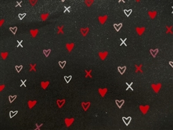 KISSES  & HUGS BLACK FLANNEL