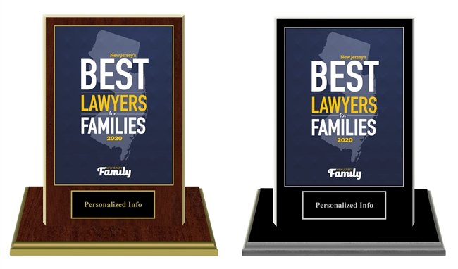 2020 NJ's Best Lawyers for Families Plaque w/Base