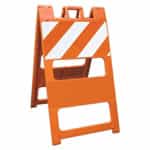 Plasticade Barricade Type I Orange - 12" x 24" Top Panel Engineer Grade Striped Sheeting