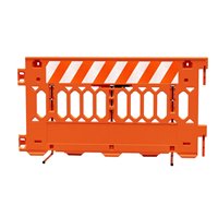ADA-Compliant Plastic Barricade PATHCADE, 2008-O-DGR-T, Orange. One Section of Diamond Grade Striped on one side of the barricade, RIGHT Top Only One Side