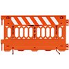 "UV-Resistant Plastic Barrier PATHCADE, 2008-O-EGL-T, Orange. One Section of Engineer Grade Striped sheeting on one side of the barricade, LEFT  Top Only  One Side"