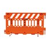 Interlocking Plastic Barricade PATHCADE, 2008-O-EGR-T, Orange. One Section of Engineer Grade Striped on one side of the barricade, RIGHT Top Only One Side