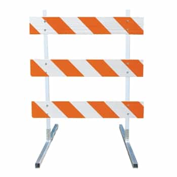 4' Type III-Power Post 63" Uprights and Telespar  Feet with Diamond Grade Striped
Sheeting - One Side