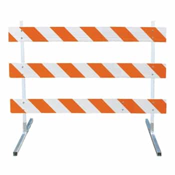 6' Type III-Power Post 63" Uprights and Telespar  Feet with High Intensity Prismatic
Grade Striped Sheeting - Both Sides