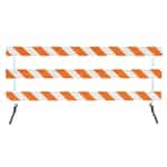 8' Type III-Power Post 63" Uprights and Angle Iron Feet with High Intensity Prismatic
Grade Striped Sheeting - One Side