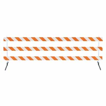 12' Type III-Power Post 63" Uprights and Angle Iron Feet with High Intensity Prismatic
Grade Striped Sheeting - One Side