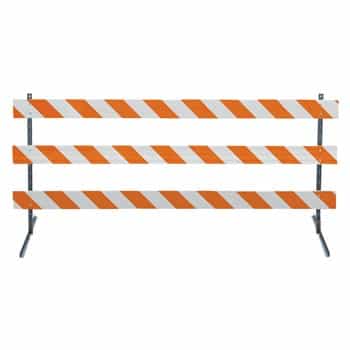 8' Type III-Angle Iron Feet & 63" Angle Iron Uprights with Diamond Grade Striped
Sheeting - Both Sides