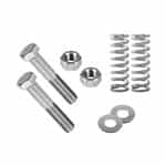 Assembly  hardware for attaching the two feet to upright panel. Includes two springs, two hex bolts, two washers, and two locknuts.