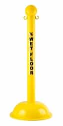 3" Workplace Safety Stanchions with Preprinted Label