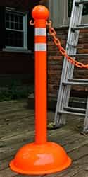 3" Traffic Control Stanchions with DOT Silver Reflective Stripe