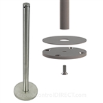 Museum & Art Gallery Stanchion, 16" Tall with Surface Mounted (Fixed) Base