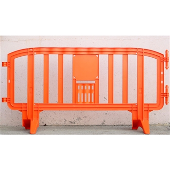 Movit 78" Portable Plastic Crowd Control Barriers Orange