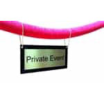 Hanging Velvet Rope Sign - Brass with brass chain