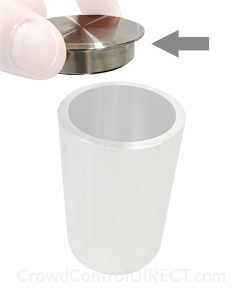 Floor SOCKET CAP for Museum Stanchions with Elastic Single Cord Stainless Steel