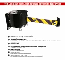 Wall Mounted 65' ft. Retractable Belt, Heavy-Duty