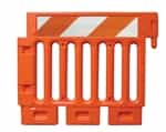 Strongwall ADA Orange Pedestrian Barricade with engineer grade striped sheeting on two sides - Top Only,