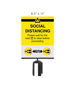 Social Distancing Stanchion Signage 8.5" x 11" (6-pack)