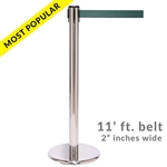 SALE - QueuePro 250PS, Polished Stainless Stanchion with 11' ft. belt