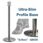 Ultra-Slim Profile 11' ft. Belt Barrier - Stainless Steel - "Q-Boss" QB550