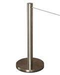 "Q-Cord" Museum Stanchion with Retractable 7' Cord, Stainless Steel, 20" H